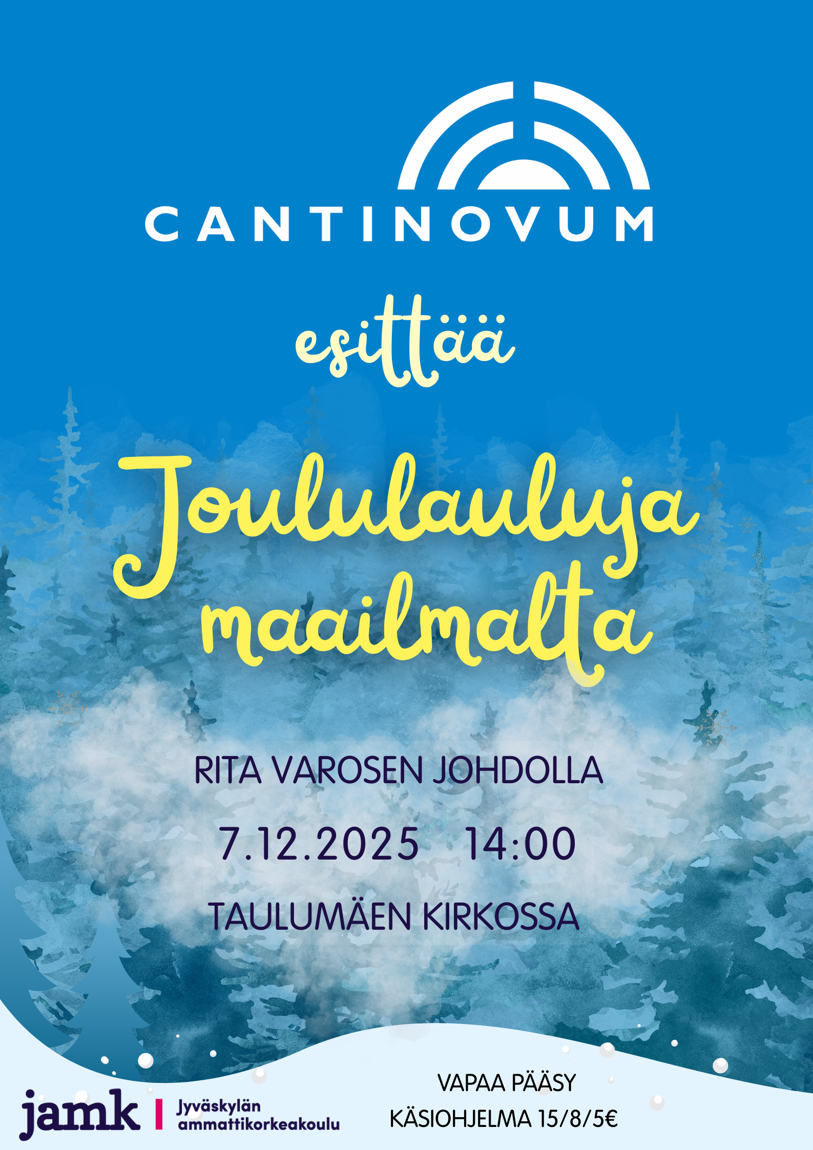 7.12. Klo 14.00 Joulukonsertti Taulumäen kirkossa