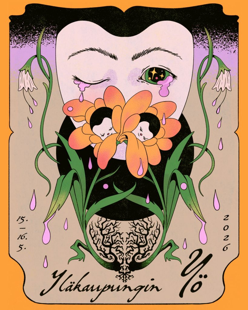 Yläkaupungin yö juliste by Anniina Lius